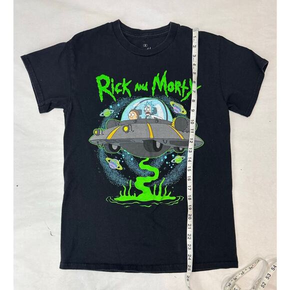Rick & Morty Graphic Tee Space UFO Cotton Sci-Fi Dark Humor Size Small - Picture 3 of 5